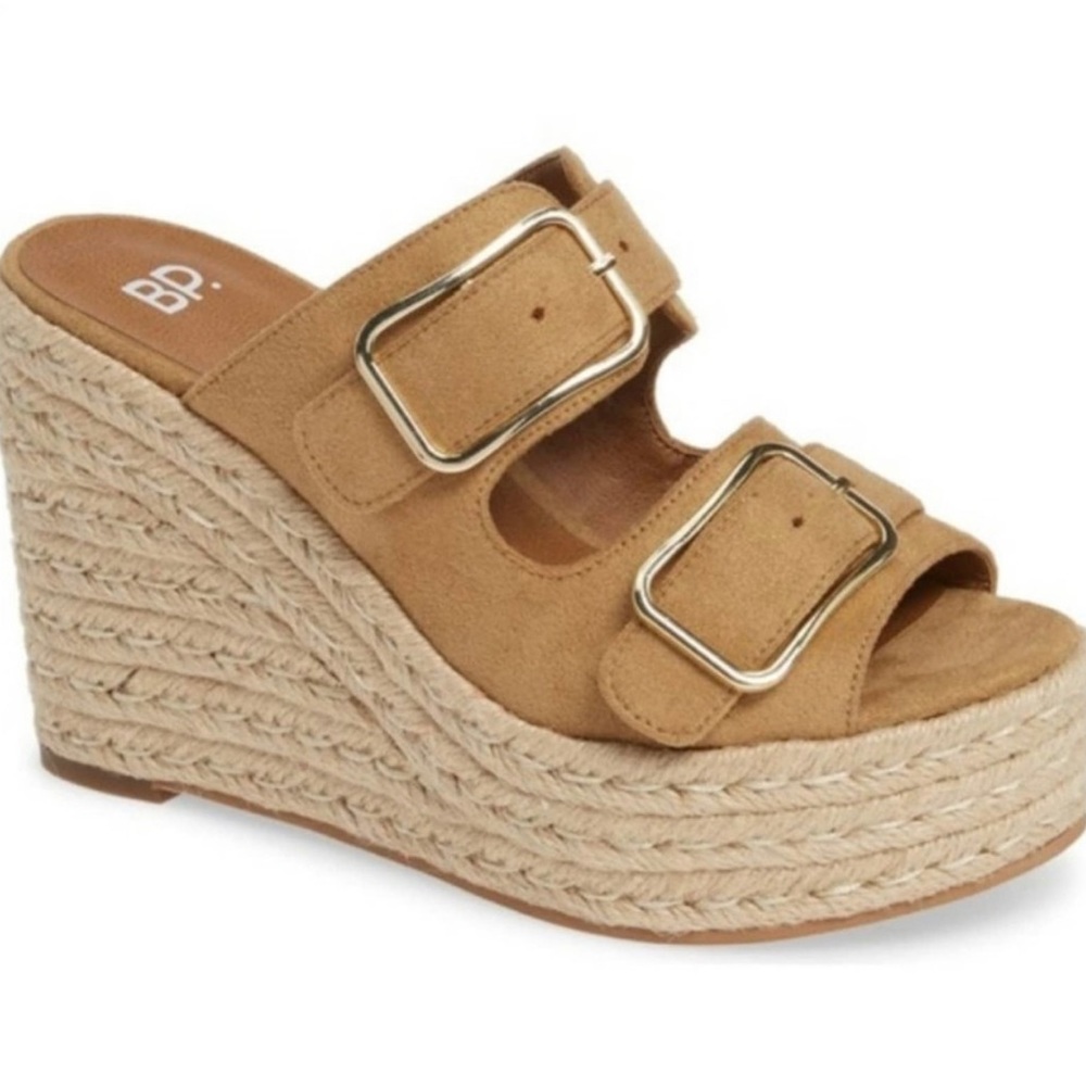 BP Dani Suede Tan Platform Espadrilles